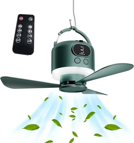 Portable USB Charging Ceiling Fan With Light And Remote Controls Featuring Removable Bladee And 4 Speed For Indoor Outdoor Activities USB Rechargeable Ceiling Fan in Saudi Arabia