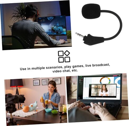 Happyyami Noise Cancelling Headset Microphone with Comfortable Sponge Head Pole Stereo Wired Gooseneck Mic for Gaming Streaming Home Office Use Plug and Play No Battery Needed in Saudi Arabia