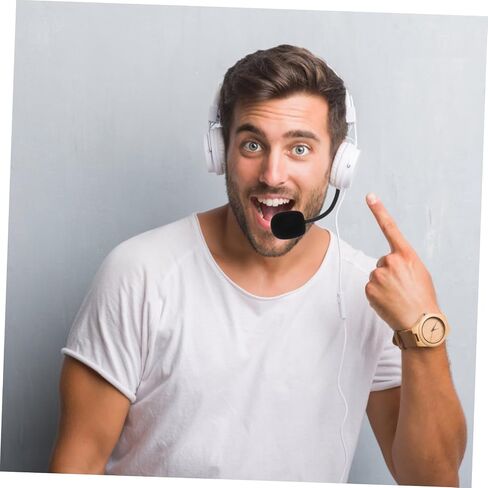 Happyyami Noise Cancelling Headset Microphone with Comfortable Sponge Head Pole Stereo Wired Gooseneck Mic for Gaming Streaming Home Office Use Plug and Play No Battery Needed in Saudi Arabia