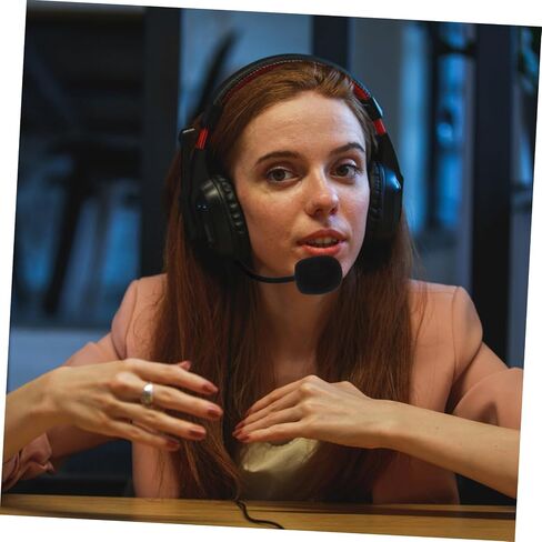 Happyyami Noise Cancelling Headset Microphone with Comfortable Sponge Head Pole Stereo Wired Gooseneck Mic for Gaming Streaming Home Office Use Plug and Play No Battery Needed in Saudi Arabia