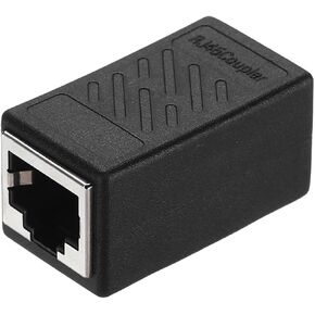Meccanixity 2pcs RJ45 Ethernet Coupler ، Ethernet joupler أنثى للإناث في خط CAT7 CAT5E CAT5 Extender Cable Adapter ، Black in Kuwait
