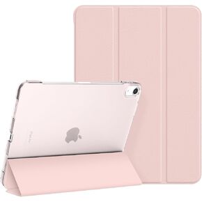 حافظة لجهاز iPad (A16) الجيل الحادي عشر 11 بوصة 2025، حافظة iPad الجيل العاشر 10.9 بوصة 2022، حافظة خلفية صلبة شفافة من البولي كربونات مع تنبيه/غفو تلقائي، غطاء حامل ثلاثي الطي، أبيض in Kuwait