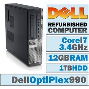 Dell OptiPlex 990 DT/Core i7-2600 Quad @ 3.40 GHz/12GB DDR3/1TB HDD/DVD-RW/Windows 7 PRO 64 BIT in Kuwait
