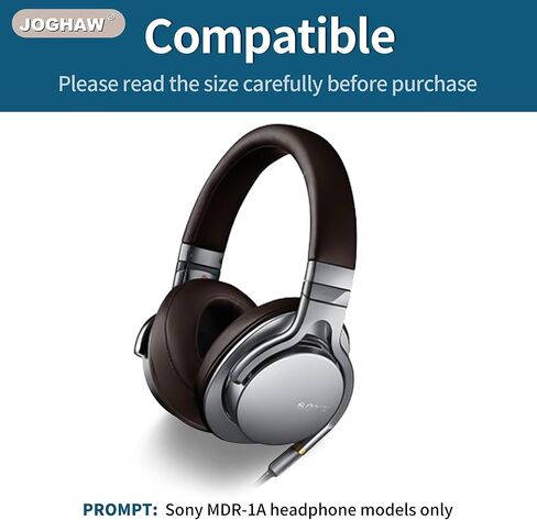 منصات الأذن البديلة لسماعات الرأس-متوافقة مع Sony MDR-1A/MDR-1Adac | وسائد جلد البروتين المتميز مع رغوة الذاكرة الناعمة للراحة - بنية in Kuwait