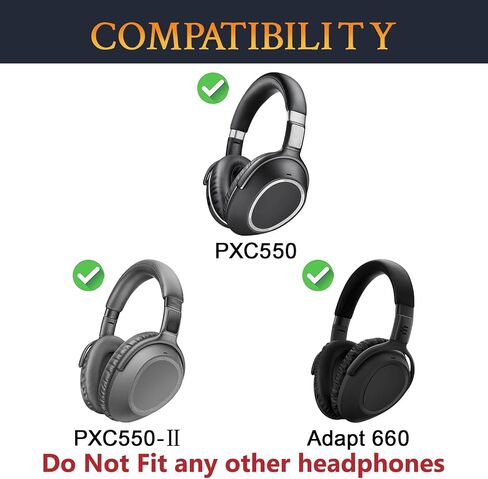 SOULWIT Headband Cover for Sennheiser PXC550/PXC550II, EPOS Adapt 660 Headsets, Replacement Headstrap Pad Repair Part - Black in Saudi Arabia