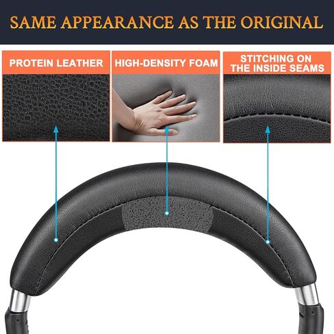 SOULWIT Headband Cover for Sennheiser PXC550/PXC550II, EPOS Adapt 660 Headsets, Replacement Headstrap Pad Repair Part - Black in Saudi Arabia