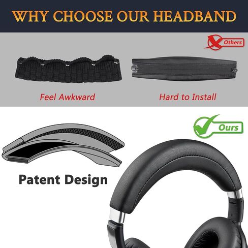 SOULWIT Headband Cover for Sennheiser PXC550/PXC550II, EPOS Adapt 660 Headsets, Replacement Headstrap Pad Repair Part - Black in Saudi Arabia