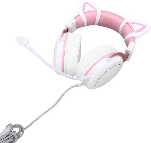 GOWENIC Wired Headphones, Ergonomic Omnidirectional Voice Pickup Aluminum Gaming Headset Flexible Soft for PC (Black Red) in Saudi Arabia