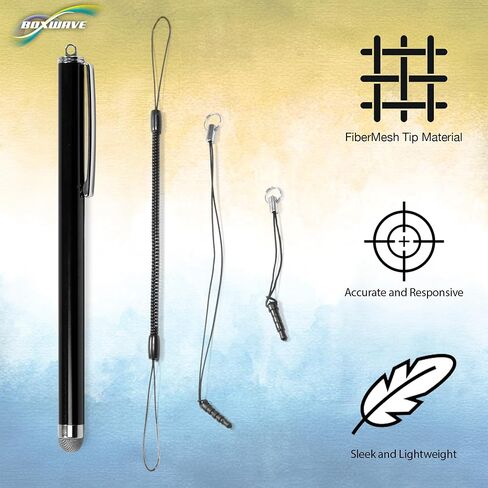 BoxWave Stylus Pen Compatible with Wacom Intuos Pro M (PTH-660) - EverTouch Capacitive Stylus, Fiber Tip Capacitive Stylus Pen - Jet Black in Saudi Arabia