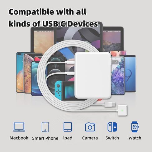 Mac Book Pro Charger, Csevanli 280W USB C Charger Fast Charger Adapter Compatible with MacBook pro/Air 13, 14, 15, 16 inch, ipad Pro,Samsung Galaxy and All USB C Device (2 Cables Included) in Saudi Arabia