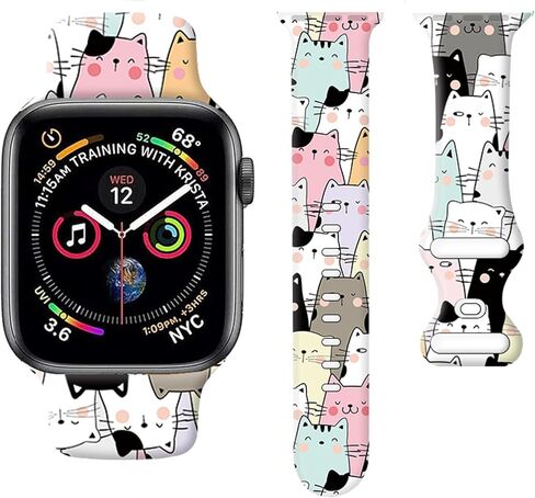 Sport Watch Band متوافق مع Apple Watch Band 38mm 40mm 41mm النساء ، معصم حزام Sport Sport الناعم للسيليكون للسيليكون للبديل عن سلسلة IWatch Series Ultra 9 8 7 6 5 4 3 2 1 SE - D in Kuwait