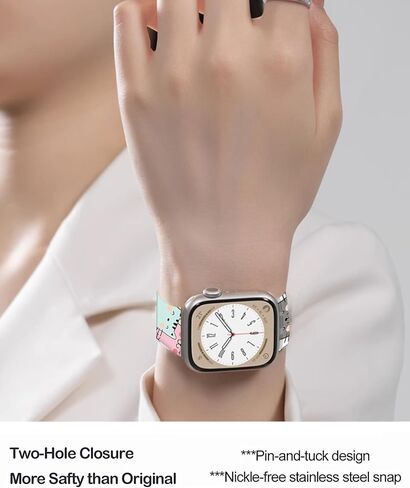 Sport Watch Band متوافق مع Apple Watch Band 38mm 40mm 41mm النساء ، معصم حزام Sport Sport الناعم للسيليكون للسيليكون للبديل عن سلسلة IWatch Series Ultra 9 8 7 6 5 4 3 2 1 SE - D in Kuwait