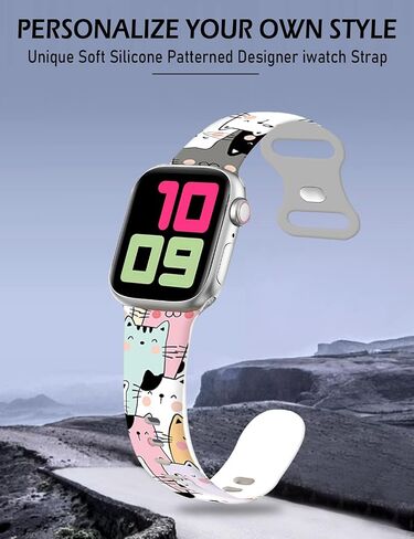 Sport Watch Band متوافق مع Apple Watch Band 38mm 40mm 41mm النساء ، معصم حزام Sport Sport الناعم للسيليكون للسيليكون للبديل عن سلسلة IWatch Series Ultra 9 8 7 6 5 4 3 2 1 SE - D in Kuwait