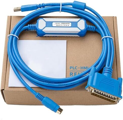 Applicable USB-SC09 PLC Programming Cable FX Series A Series Data Cable Download Cable Gold-Plated Model Blue Length: 3 Meters in Saudi Arabia