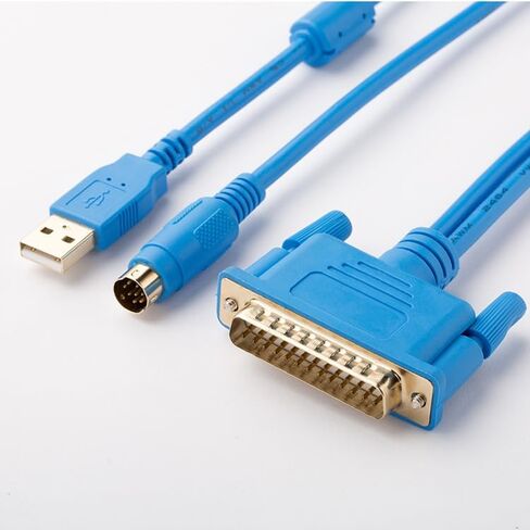 Applicable USB-SC09 PLC Programming Cable FX Series A Series Data Cable Download Cable Gold-Plated Model Blue Length: 3 Meters in Saudi Arabia