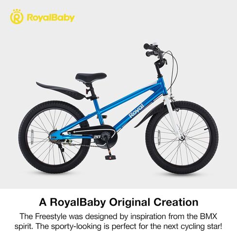 Royalbaby Freestyle Outdoor Children's Bicycle Dual Handbrakes Sporty Kid Bike with Training Wheels and Adjustable Seat, 14 Inch, White in Saudi Arabia