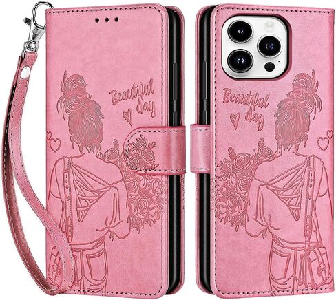 for iPhone 14 Pro Wallet case, Flip Folio Cover with Stand Feature for Women Men, PU Leather Phone Case Fit for iPhone 14 Pro 6.1'' [Blue-Butterfly] in Saudi Arabia