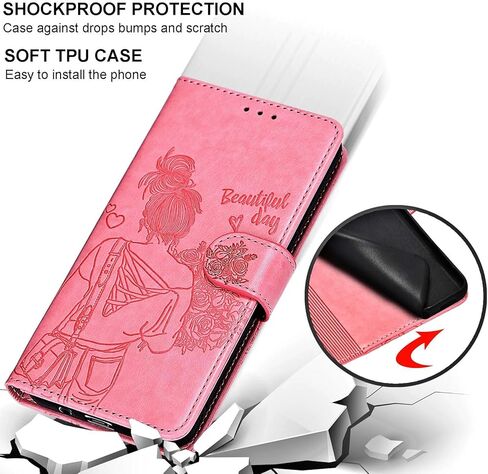 for iPhone 14 Pro Wallet case, Flip Folio Cover with Stand Feature for Women Men, PU Leather Phone Case Fit for iPhone 14 Pro 6.1'' [Blue-Butterfly] in Saudi Arabia
