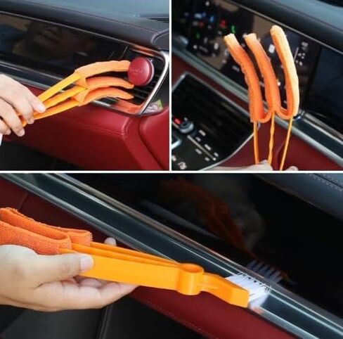3pcs Mini Duster for Air Vent, Blind Dust Cleaning Tool, Blue in Saudi Arabia