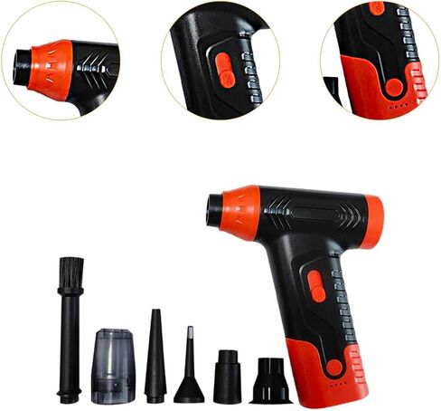 Powerful Car Vacuum Cleaner and Blower, Electric Air Purification Device for Vehicles, Orange in Saudi Arabia