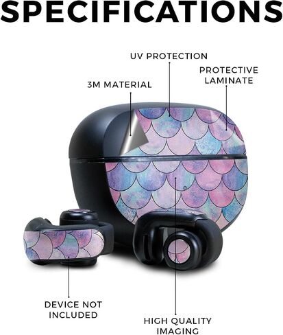 Headphone Skin Compatible with Bose Ultra Open Earbuds - Mermaid Scales - Premium 3M Vinyl Protective Wrap Decal Cover - Easy to Apply | Crafted in The USA by MightySkins in Saudi Arabia