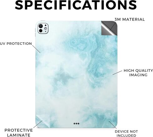 الجلد متوافق مع Apple iPad Pro 13 (M4) 2024 - Blue Marble - غطاء ملصق واقي فينيل 3M Premium 3M - يسهل تطبيقه | مصنوع في الولايات المتحدة الأمريكية من قبل Mayyskins in Saudi Arabia