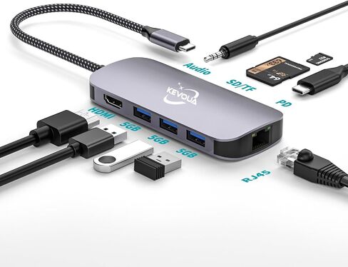 USB C HUB ، 9 في 1 USB C إلى محطة إرساء USB متوافقة مع MacBook Pro/Air وأكثر من ذلك ، لديها محول HDMI4K@60Hz مع شحن 100W PD ، 3 USB 3.0DATA POR in Saudi Arabia