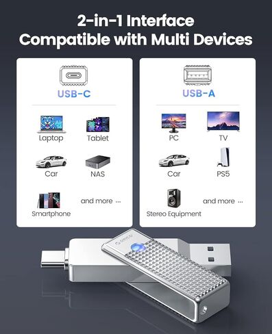 Orico Aluminium 7-Port USB Hub + 256 GB UFSD USB C Drive in Saudi Arabia