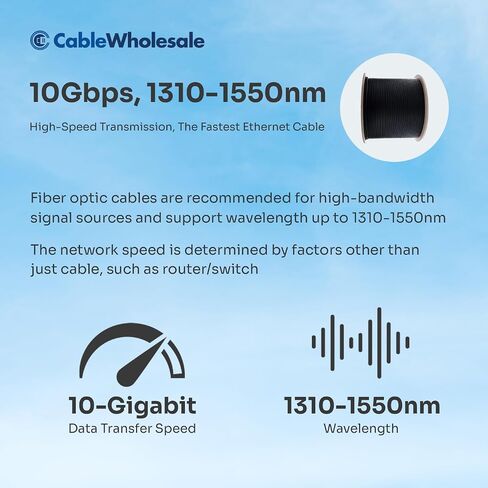 كابل الألياف البصرية من الألياف البصرية Singlemode Singlemode ، OS2 9/125 ، كورنينج ، مصنفة داخلية/خارجية ، أسود ، 2000 قدم in Saudi Arabia