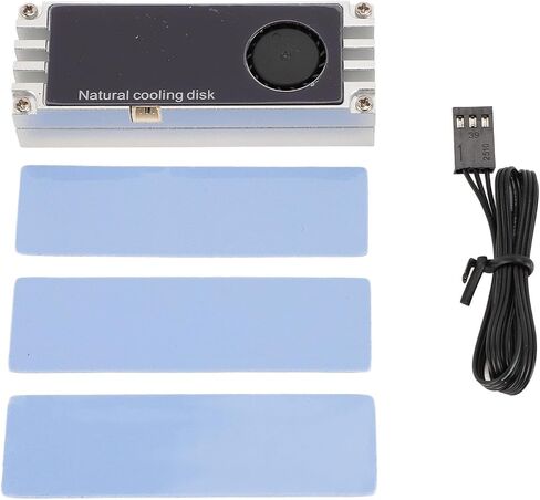 NVME M.2 Dinkink مع مروحة التبريد ، ودرجة حرارة الوقت الحقيقي عرض COWNINAM SSD ، مصمم لـ 2280 SSDS (أسود) in Saudi Arabia