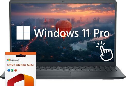 Dell Touchscreen 15 "كمبيوتر محمول للأعمال ، Windows 11 Pro ، معالج Intel Core I5-1334U ، رسومات Intel UHD ، عرض LED FHD IPS ، جناح Microsoft Office Lifetime ، Black (RAM 32GB | 1TB SSD) in Kuwait