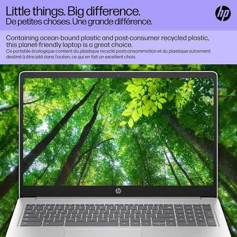 HP Chromebook Plus 15.6 بوصة محمول 15A-NB0003CA ، Intel® Core ™ I3-N305 ، Intel® UHD Graphics ، 8GB LPDDR5-4800 MHz ، 128GB UFS ، (15A-NB0003CA ، Silver) in Kuwait