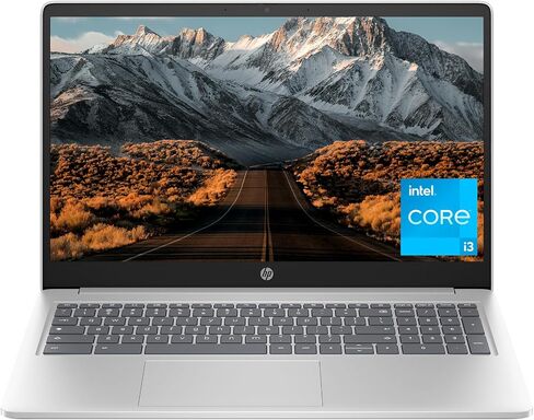 HP Chromebook Plus 15.6 بوصة محمول 15A-NB0003CA ، Intel® Core ™ I3-N305 ، Intel® UHD Graphics ، 8GB LPDDR5-4800 MHz ، 128GB UFS ، (15A-NB0003CA ، Silver) in Kuwait