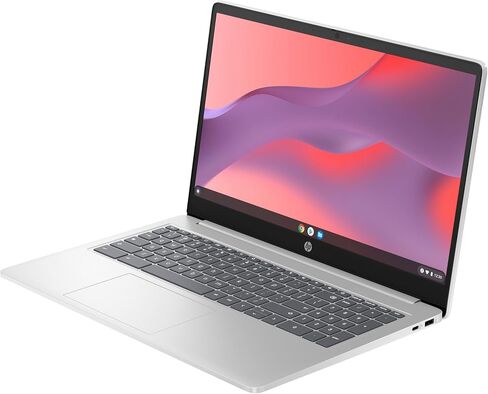 HP Chromebook Plus 15.6 بوصة محمول 15A-NB0003CA ، Intel® Core ™ I3-N305 ، Intel® UHD Graphics ، 8GB LPDDR5-4800 MHz ، 128GB UFS ، (15A-NB0003CA ، Silver) in Kuwait