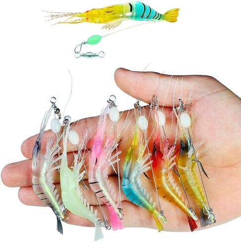 7PCS Pre-Rigged Fishing Jig Lures for Freshwater and Saltwater, Durable Lures, Lifelike Shrimp Crayfish Swimbait, Weedless Lure in Saudi Arabia