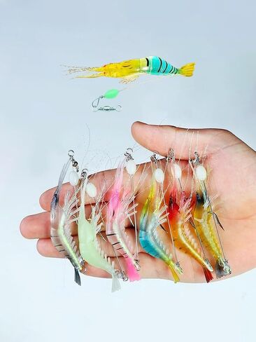 7PCS Pre-Rigged Fishing Jig Lures for Freshwater and Saltwater, Durable Lures, Lifelike Shrimp Crayfish Swimbait, Weedless Lure in Saudi Arabia