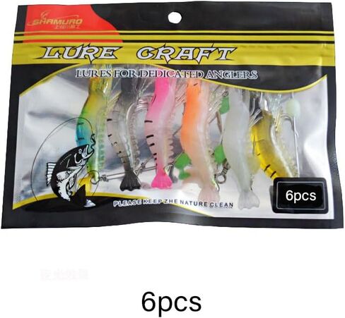 7PCS Pre-Rigged Fishing Jig Lures for Freshwater and Saltwater, Durable Lures, Lifelike Shrimp Crayfish Swimbait, Weedless Lure in Saudi Arabia