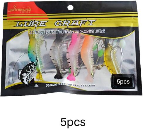 7PCS Pre-Rigged Fishing Jig Lures for Freshwater and Saltwater, Durable Lures, Lifelike Shrimp Crayfish Swimbait, Weedless Lure in Saudi Arabia