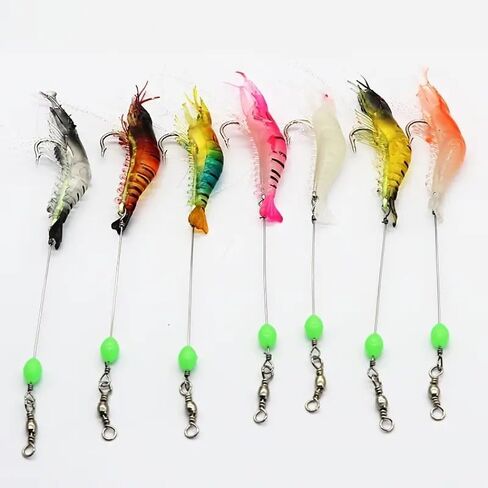7PCS Pre-Rigged Fishing Jig Lures for Freshwater and Saltwater, Durable Lures, Lifelike Shrimp Crayfish Swimbait, Weedless Lure in Saudi Arabia