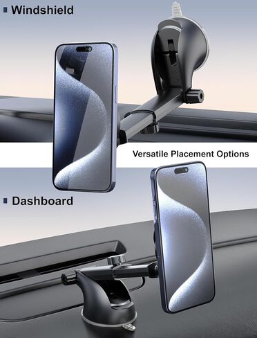TOPGO [2024 Upgraded Socket Car Phone Mount, [Extra Sticky, Non-Shaking] Multi-Functional Suction Cup Dashboard & Windshield Car Phone Holder for iPhone and All Smartphones with Socket Grip in Saudi Arabia