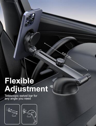 TOPGO [2024 Upgraded Socket Car Phone Mount, [Extra Sticky, Non-Shaking] Multi-Functional Suction Cup Dashboard & Windshield Car Phone Holder for iPhone and All Smartphones with Socket Grip in Saudi Arabia