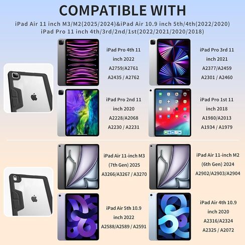 بالنسبة إلى iPad Air 11 بوصة 7 (M3) 2025/ 6th (M2) 2024/ Air 5th/ 4th Gen 10.9 "/ iPad Pro 11" in Kuwait