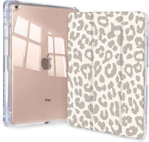 Watbro Case for iPad 9th / 8th / 7th Generation (2021/2020/2019) 10.2 inch, Slim Trifold iPad 9th Generation Case Clear Back Transparent Cover with Pencil Holder & Auto Sleep/Wake Cover in Saudi Arabia