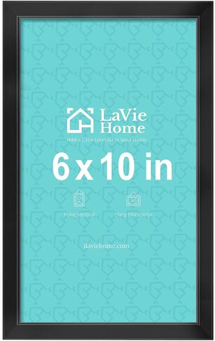 LaVie Home 6x9 Picture Frames (1 Pack, Black) Display Pictures 6x9, Wall Mount & Table Top Display, Simple Designed Photo Frame Classic Collection in Kuwait