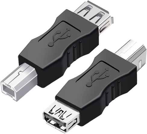 2 عبوة USB A إلى USB B محول الطابعة ذكرا إلى أنثى ، USB 2.0 من النوع A من الذكور إلى B محول أنثى لجهاز الإسقاط الماسح الضوئي للطابعة ، والتوصيل والتشغيل متوافق مع Windows/Mac/Linux الكمبيوتر المحمول الكمبيوتر المحمول in Kuwait