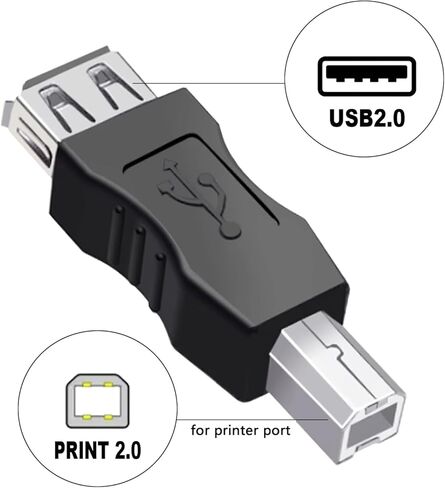 2 عبوة USB A إلى USB B محول الطابعة ذكرا إلى أنثى ، USB 2.0 من النوع A من الذكور إلى B محول أنثى لجهاز الإسقاط الماسح الضوئي للطابعة ، والتوصيل والتشغيل متوافق مع Windows/Mac/Linux الكمبيوتر المحمول الكمبيوتر المحمول in Kuwait