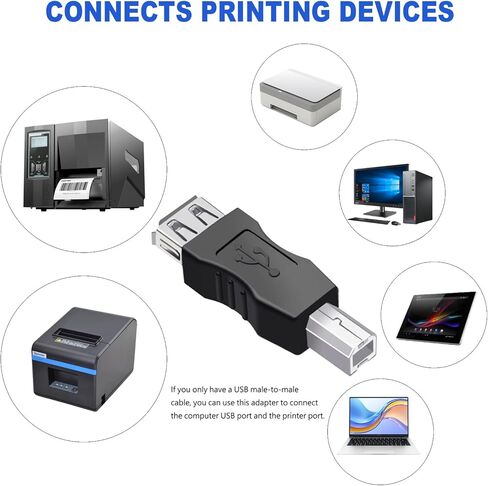 2 عبوة USB A إلى USB B محول الطابعة ذكرا إلى أنثى ، USB 2.0 من النوع A من الذكور إلى B محول أنثى لجهاز الإسقاط الماسح الضوئي للطابعة ، والتوصيل والتشغيل متوافق مع Windows/Mac/Linux الكمبيوتر المحمول الكمبيوتر المحمول in Kuwait