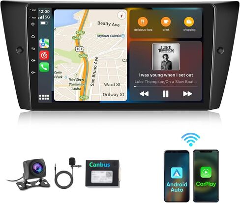 2g+64g اللاسلكي Carplay Android Auto Android 13 Car Stereo لـ BMW E90 E91 E93 3 Series 2005-2011 ، 9 " in Saudi Arabia