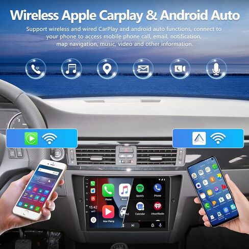2g+64g اللاسلكي Carplay Android Auto Android 13 Car Stereo لـ BMW E90 E91 E93 3 Series 2005-2011 ، 9 " in Saudi Arabia