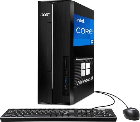 acer 2025 SFF Desktop Computer Intel Core i7-14700K (Beats i9-12900K), 32GB RAM, 1TB PCIe SSD, Intel UHD Graphics 730, Wi-Fi, 2-Monitor Support 4K, Keyboard & Mouse, Bluetooth, RJ45, Windows 11 Home in Saudi Arabia
